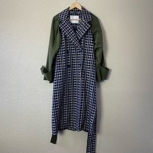 Tanya Taylor Lotta Contrast Combo Trench Coat  NWT